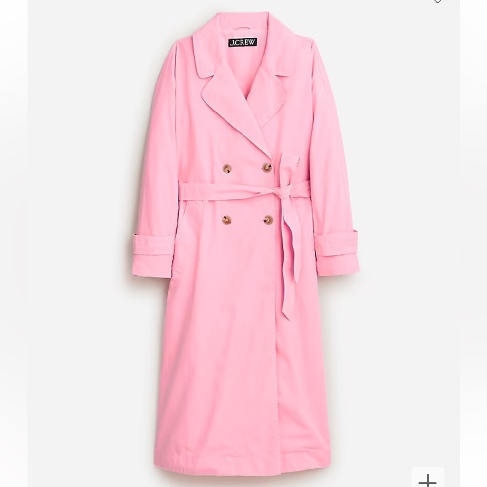 NWT J Crew Barbie Pink Relaxed Heritage Trench Coat